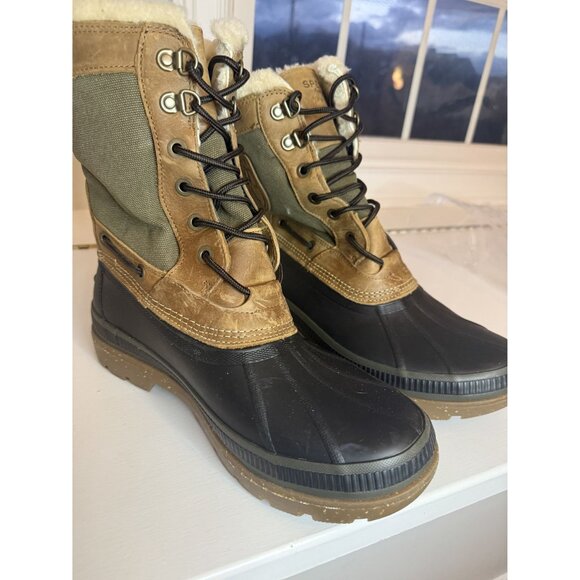 NEW Sperry Men\'s Ice Bay Tall Pac Winter Boots Brown Olive Size US 10 $160 [jb]